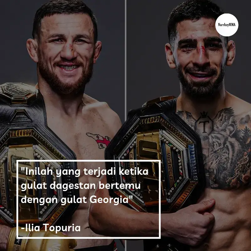 Ilia Topuria menanggapi kemenangan Merab Dvalishvili. #iliatopuria #merabdvalishvili 