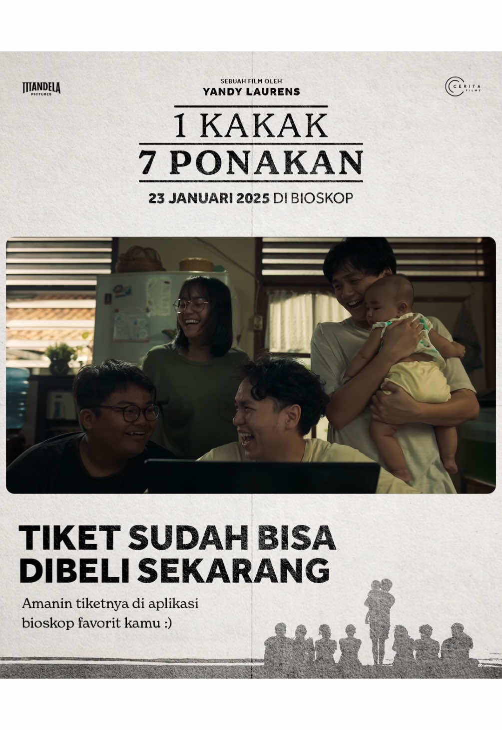 Temen-temen, selamat menonton film 1 Kakak 7 Ponakan ya. Tiketnya udah bisa dibeli. Nontonnya juga bisa rame-rame bareng keluarga karena film ini untuk Semua Umur. Yay! 🥰😍🥳 Silakan pilih nomor kursi favorit kamu, tiketnya bisa dibeli di aplikasi bioskop kesayangan kamu. ❤️ @1kakak7ponakan  #1Kakak7Ponakan #SaKaTuPo #1K7P #yandylaurens #ceritafilms #kakak #ponakan #keluarga #filmkeluarga #rekomendasifilm #chiccokurniawan #freyajkt48 #belitiket #fyp #fypage #tiktoktainment 