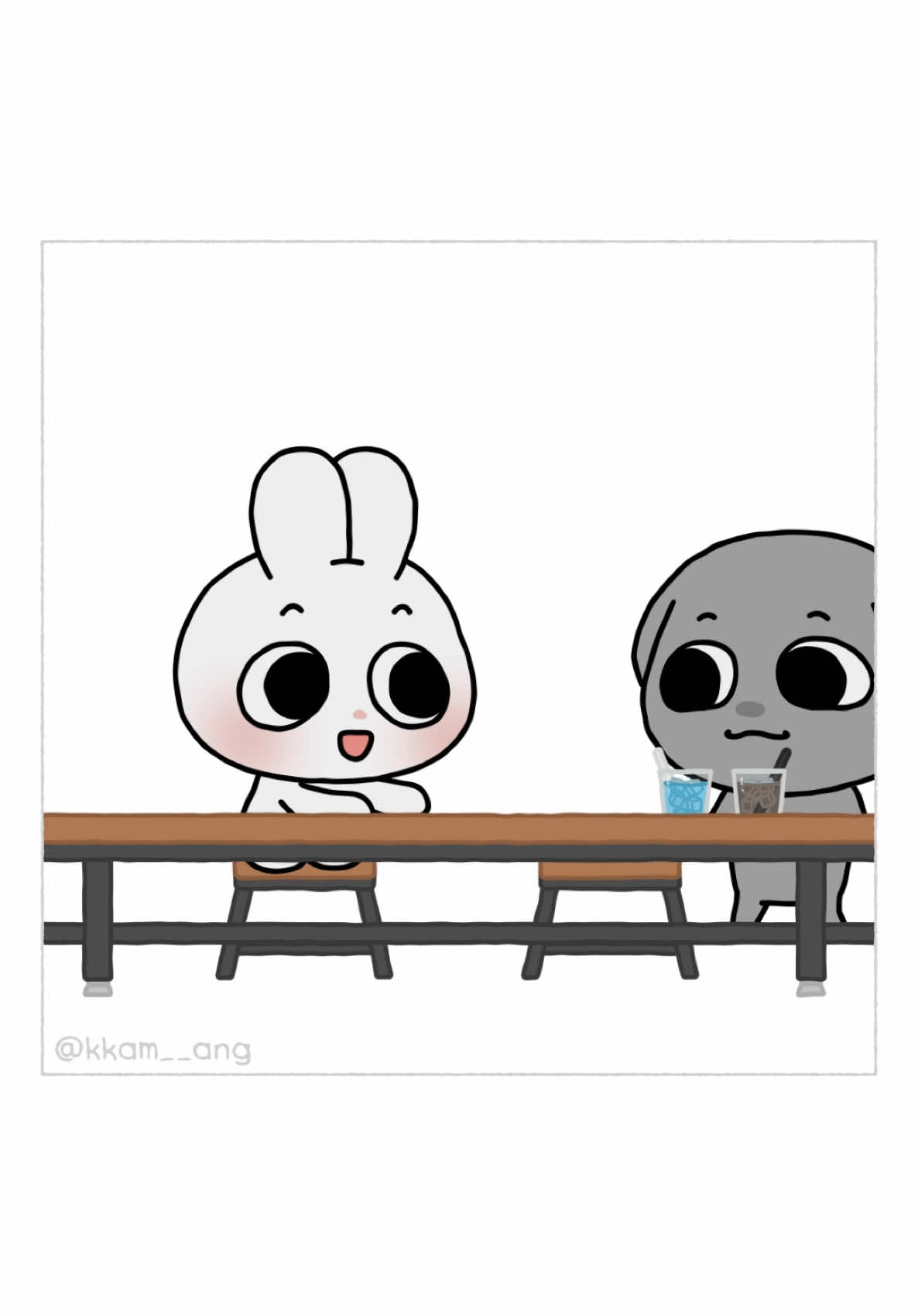 맛있는거 먹어🐶🤍 You take the tasty one 🐶🤍 . #깜앙 #까뭉 #앙토 #부부툰 #일상툰 #커플공감 #귀여운 #영상툰 #kkamang #couple #animation #coupletoon #healing