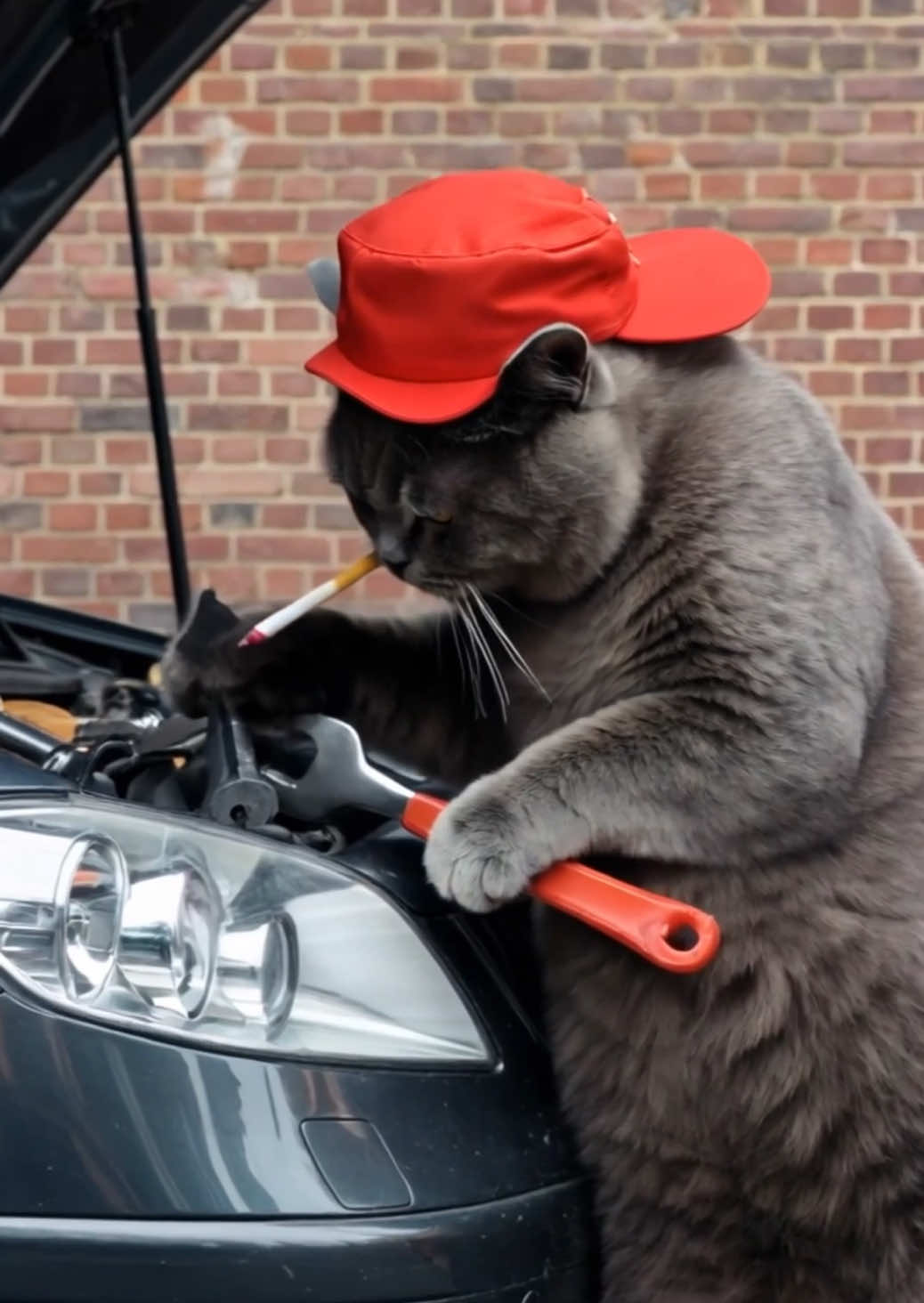 Cat is a mechanic #kitty #funnycat #cats 