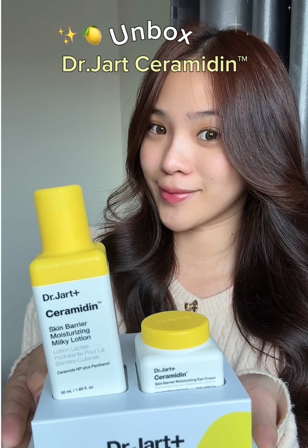 Unbox สกินแคร์ตัวใหม่ของ Dr.jart ใครผิวแพ้ง่าย ต้องลองตัวนี้เลย👀🍋✨🫶🏻 #DrJartThailand #Ceramidin #บ๊ายบายผิวแพ้ไม่แคร์มลภาวะ