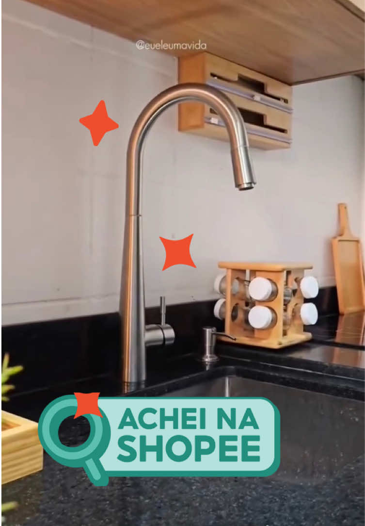 #AcheiNaShopee essa pia maravilhosa! 🔥😍🧡 SUPER valorizou a cozinha! quem amou comenta aqui! 🏠 Torneira 🔍 ID:  DGW-TAS-DWE