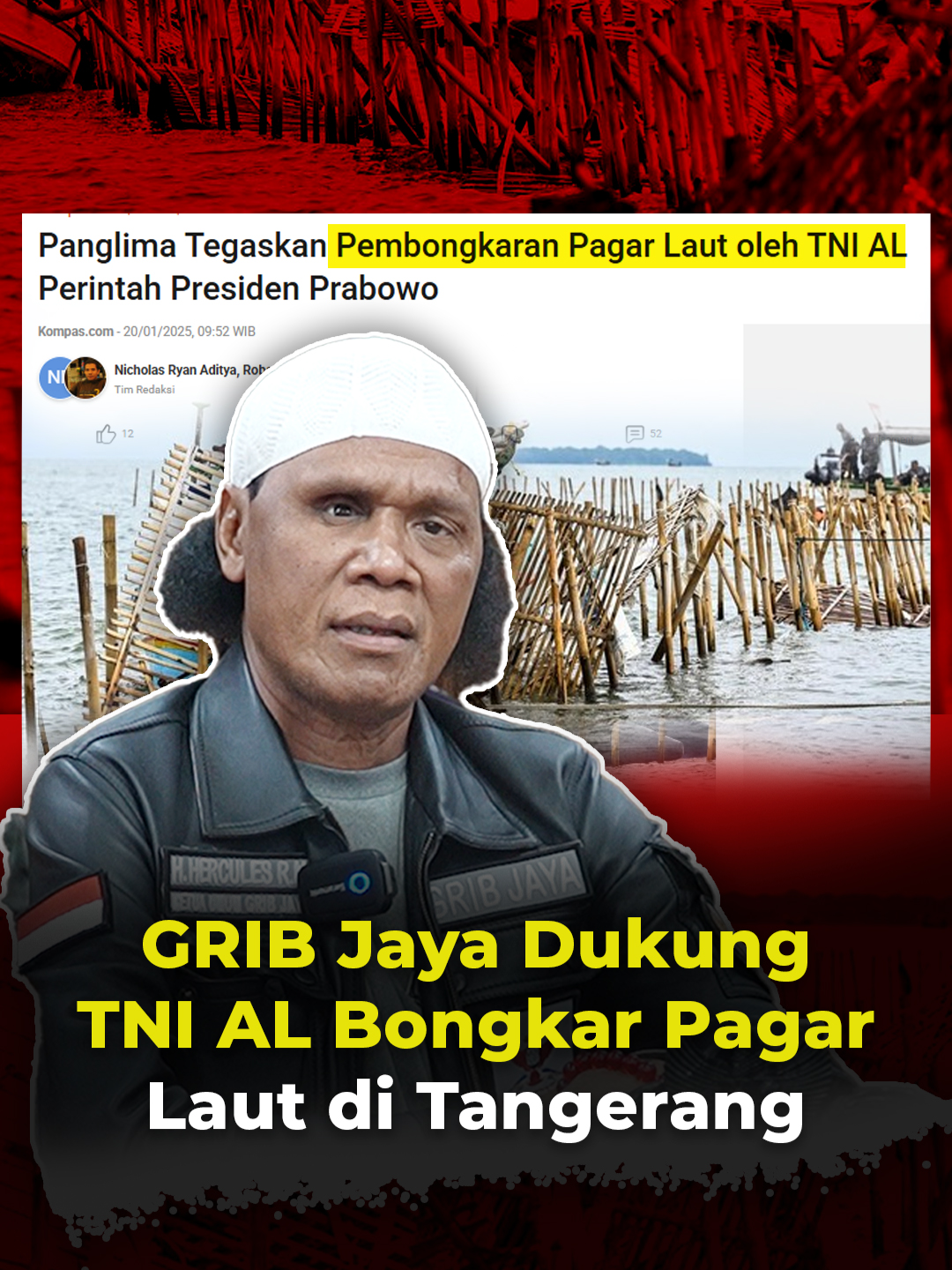 GRIB Jaya Dukung TNI AL Bongkar Pagar Laut di Tangerang #pagarlaut #pagarlautmisterius #pagarlauttanggerang #herculesrosariomarshal #gribjaya #gribjayauntukbangsa #gribjayajayajaya💪🇮🇩 #gribjayaindonesia #dppgribjayajayajaya🥰 #dppgribjaya #dppgribjayahercules