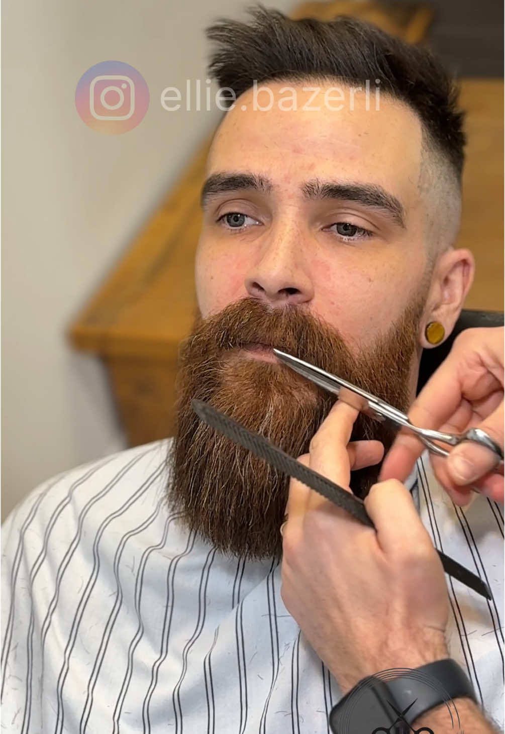 “Keep your mustache sharp and styled with a professional barber trim. Precision and care in every detail—book your session today! #beard #moustache #mustache #satisfying #fyp #fypシ #viral #explore 