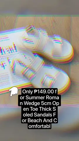 Only ₱149.00 for Summer Roman Wedge 5cm Open Toe Thick Soled Sandals For Beach And Comfortable Walking Shoes For Women! Don't miss out! Tap the link below