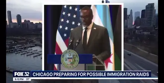 #Chicago mayor Brandon Johnson prepares for possible immigration raids. #donaldtrump #immigration #migrants  🎥 @fox32chicago  