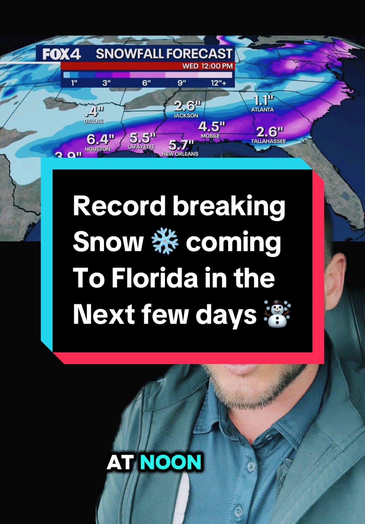 Replying to @Bad_Britney  record breaking snow heading for Florida ❄️👀🫣 #florida #snow #weather #cold 