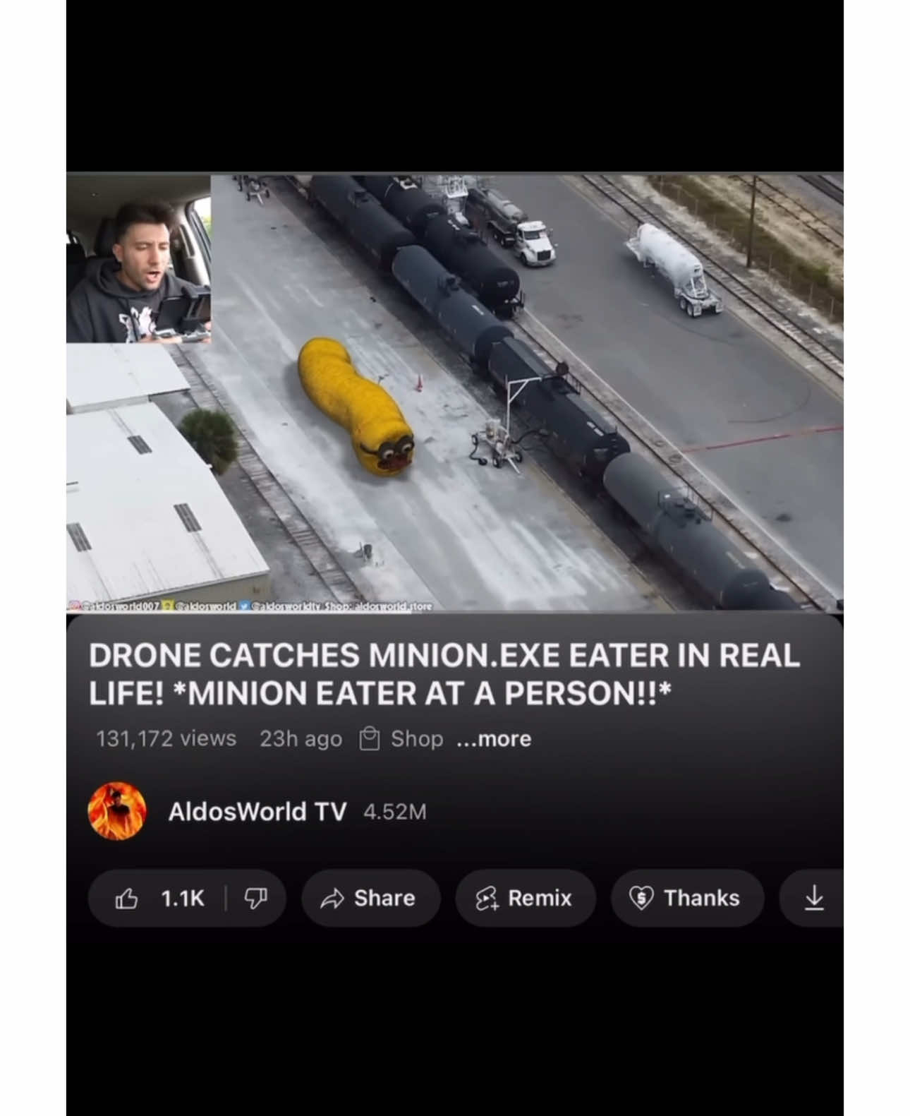 MINION EXE EATER FOUND ON DRONE #drone #minion #horrortiktok 