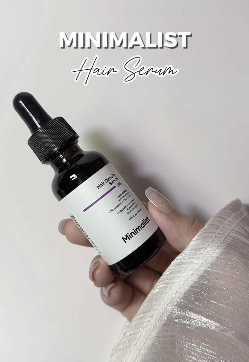 Minimalist Hair Density Serum helps to increase hair growth and thickness! 😍  #minimalist #hairserum #hairgrowth #healthyhair #hair