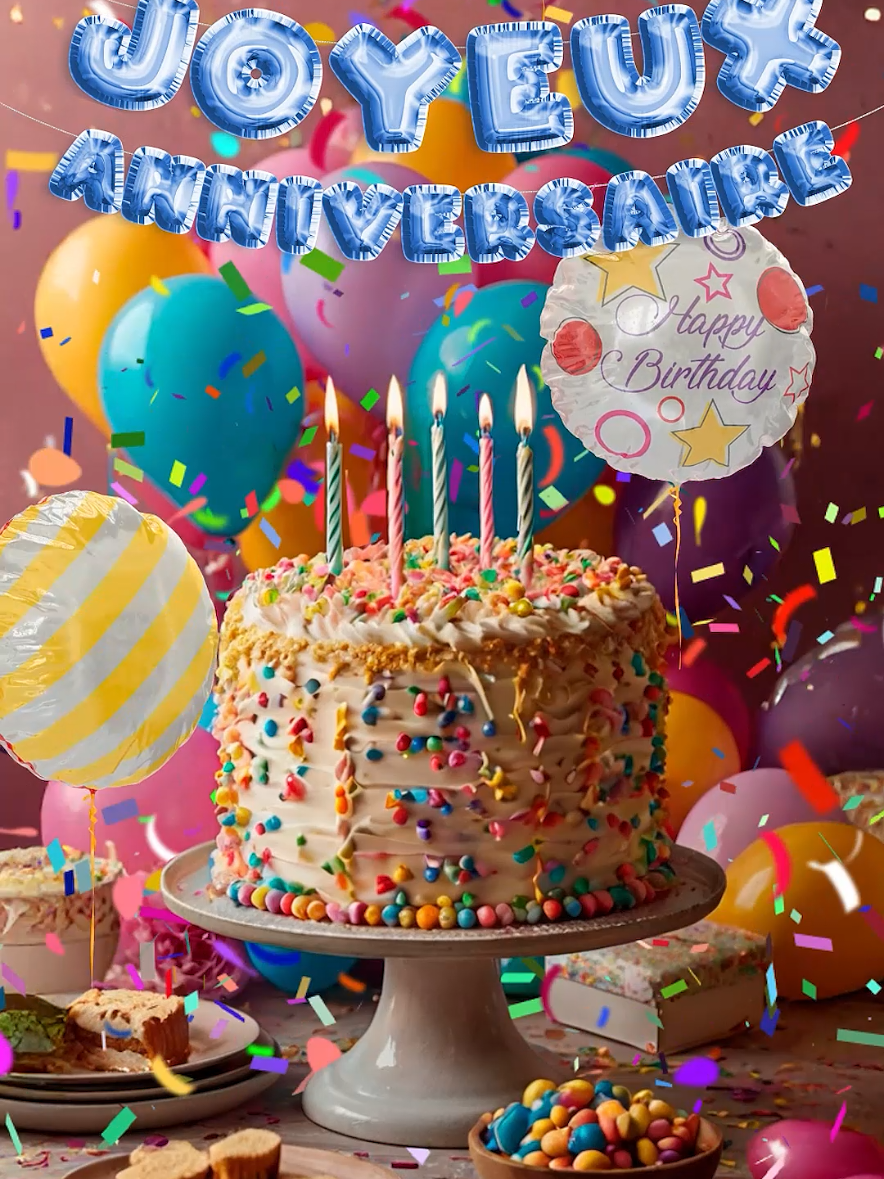 Joyeux anniversaire 🥳🎁 Profite bien de cette journée unique ! 🎉 #joyeuxanniversaire #anniversairesurprise #gateaudanniversaire  #happybirthday #janvier  #happybirthdaysongs 