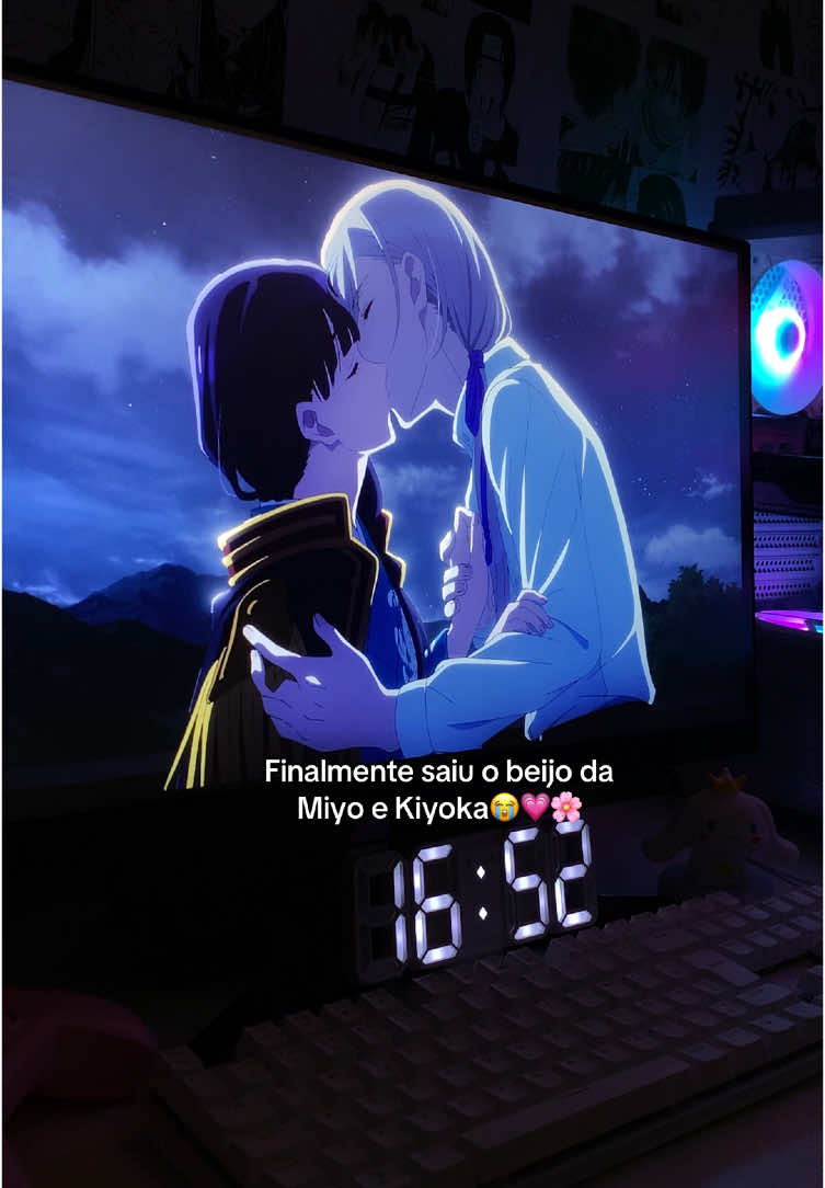 também esqueci de piscar, Miyo😭😭💗💗💗 #anime #animeromance #myhappymarriage #miyoxkiyoka #beijo 