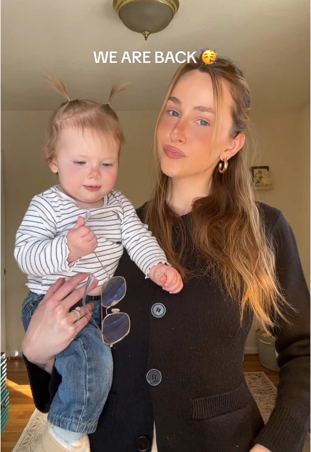 WE ARE BACK BABY!! Back to regularly scheduled programming 🫡 That was crazy!  #tiktokfamily #weareback #welcomeback #didyoumissme #newmom #motherhood #momanddaughter #firstimemom 