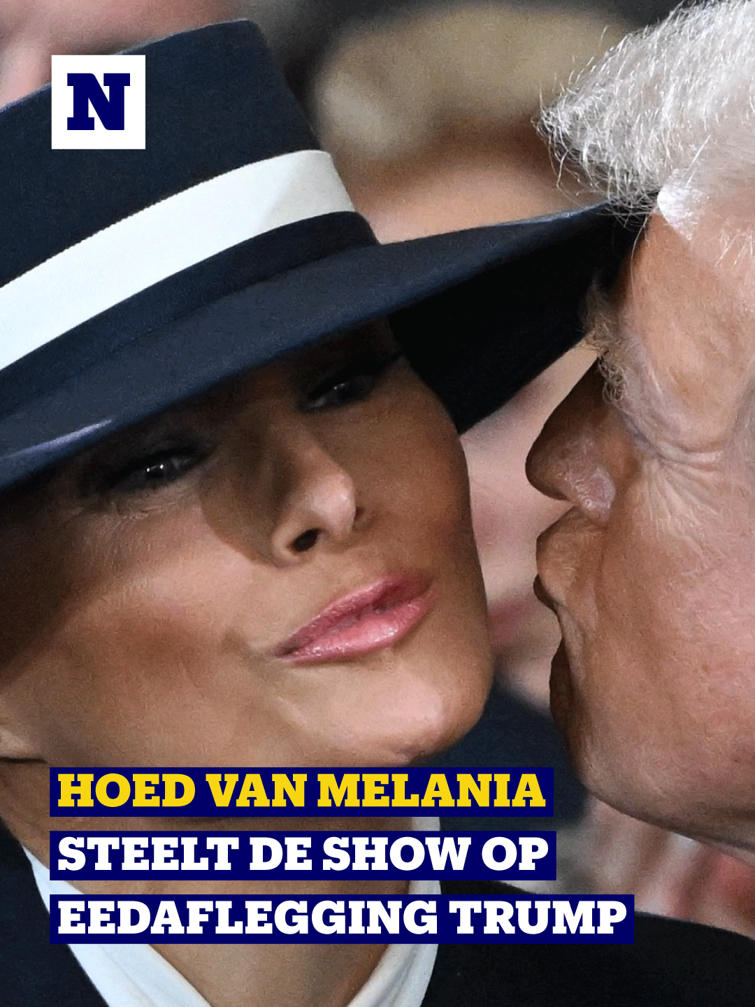 Donald Trump legde maandagavond de eed af als 47e president van de Verenigde Staten. De ceremonie werd bijgewoond door alle nog levende ex-presidenten, bedrijfsleiders, buitenlandse gasten én Melania Trump. De nieuwe First Lady koos voor een stijlvol ensemble van Amerikaanse designers, maar haar brede hoed maakte het toch moeilijk om te zien hoe ze de dag beleeft. En om haar man een kus te geven, zo blijkt. #donaldtrump #melaniatrump #president #usa #voorjou #voorjoupagina #vjp #fyp #viraal #belgie #nieuws