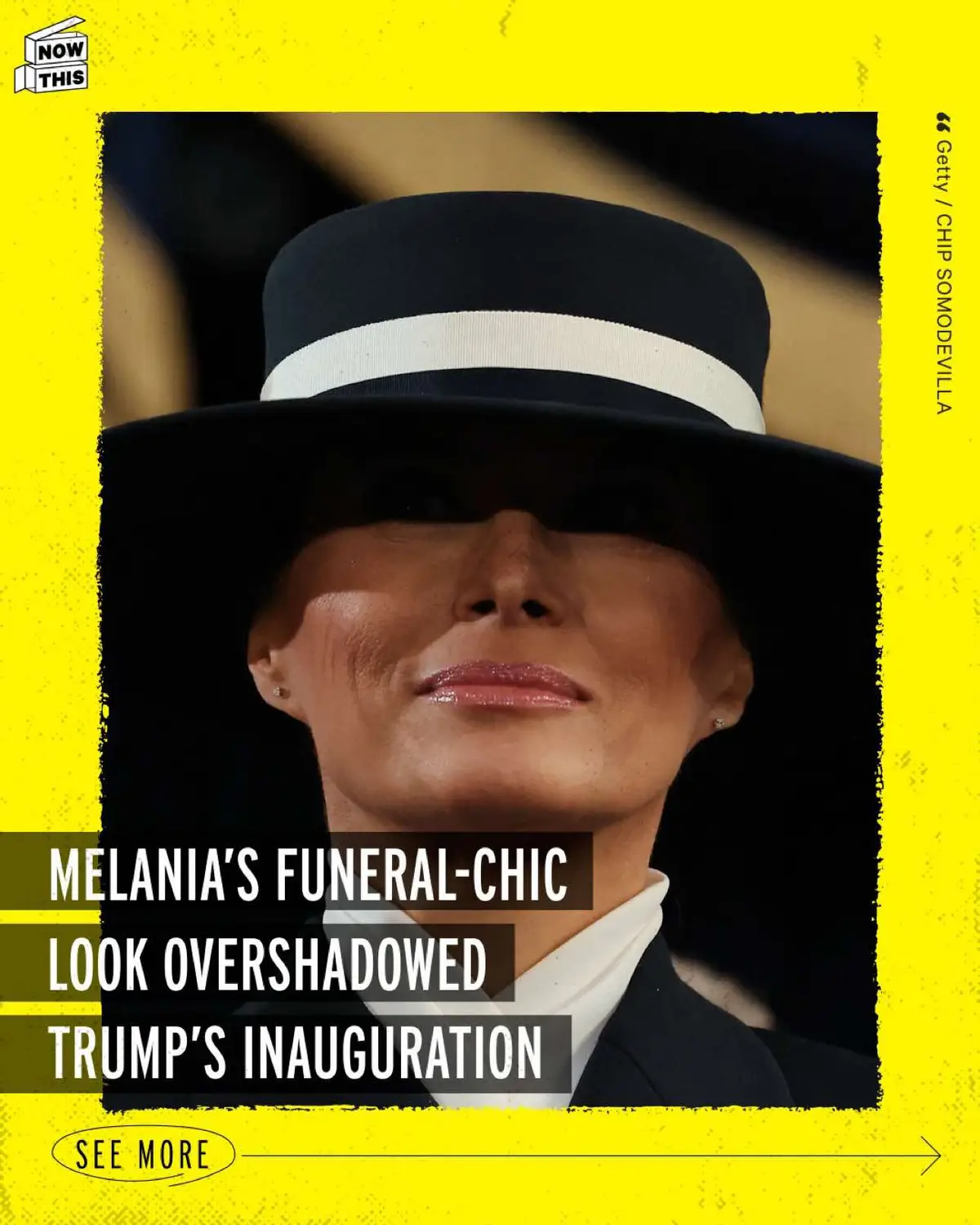 Melania was just trying to hide from the reality of another Trump term #inaugurationday #trump #melania 