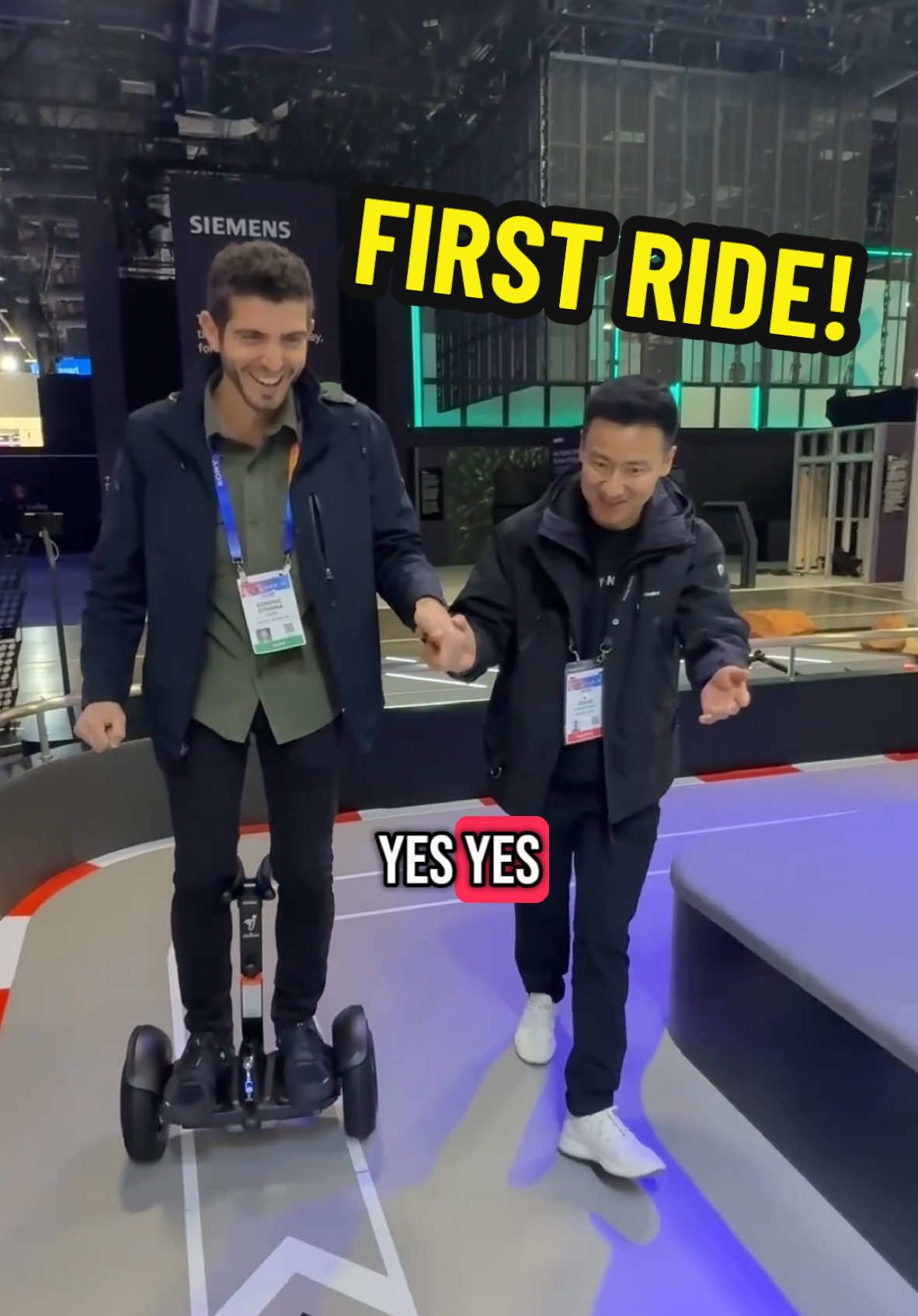 TRYING THE NINEBOT S2 FOR THE FIRST TIME! 😅 THAT WAS AWESOME! 🛴 #ces25 #segway @Segway | Official Account #ninebot #ninebots2