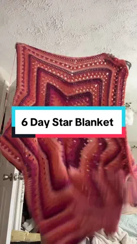 latest project 😍🧶 #crochet #6daystarblanket #starblanket #knit #crocheting #yarn #yarntok #craft #sunset #work 