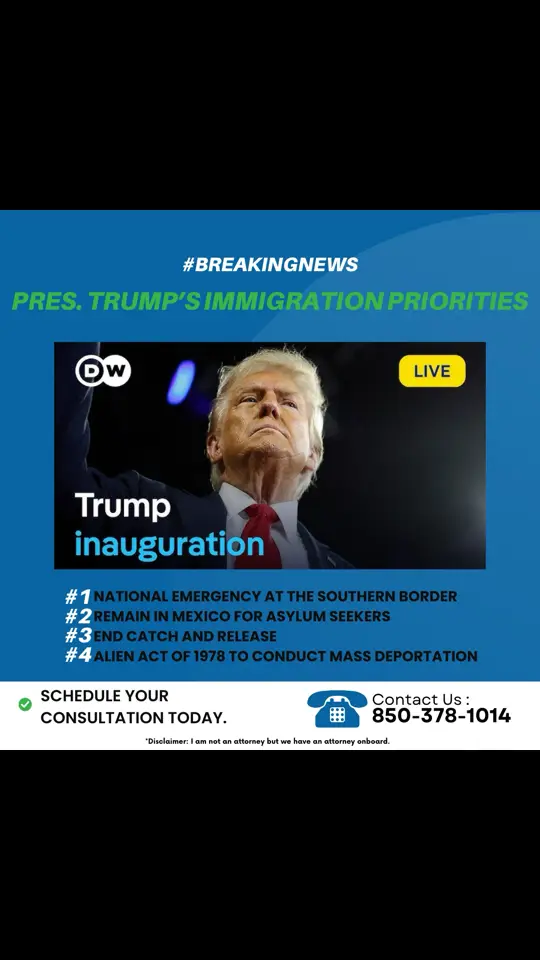 On January 20, 2025, President Donald Trump was inaugurated as the 47th President of the United States. In his inaugural address, he outlined an assertive immigration agenda aimed at strengthening border security and enforcing existing laws. Key initiatives include: 	•	National Emergency Declaration: President Trump declared a national emergency at the U.S.-Mexico border to facilitate the deployment of resources and personnel to prevent illegal crossings. 	•	Mass Deportations: The administration plans to initiate large-scale deportations of individuals residing in the U.S. without legal authorization, focusing on those with criminal records. 	•	End of Birthright Citizenship: An executive order is expected to be signed to end the automatic right of citizenship for children born in the U.S. to parents without legal status, a move likely to face legal challenges. 	•	Reinstatement of ‘Remain in Mexico’ Policy: Asylum seekers will be required to wait in Mexico while their cases are processed, reinstating a policy from his first term. 	•	Travel Ban Reimplementation: The administration intends to reinstate the entry ban on visitors from several majority-Muslim countries, citing national security concerns. These measures represent a significant shift in U.S. immigration policy, emphasizing strict enforcement and heightened border security. #CarterImmigration #TheAsylumKing #immigration #undocumented #undocumentedimmigrants #immigrant #usa🇺🇸 