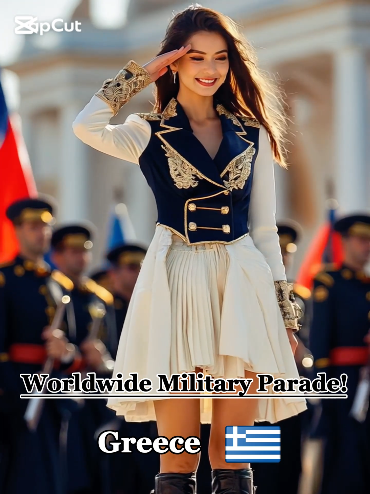 Worldwide Military Parade-Elegance Meets Authority 3! #women#fashion#militar#ai#shorts