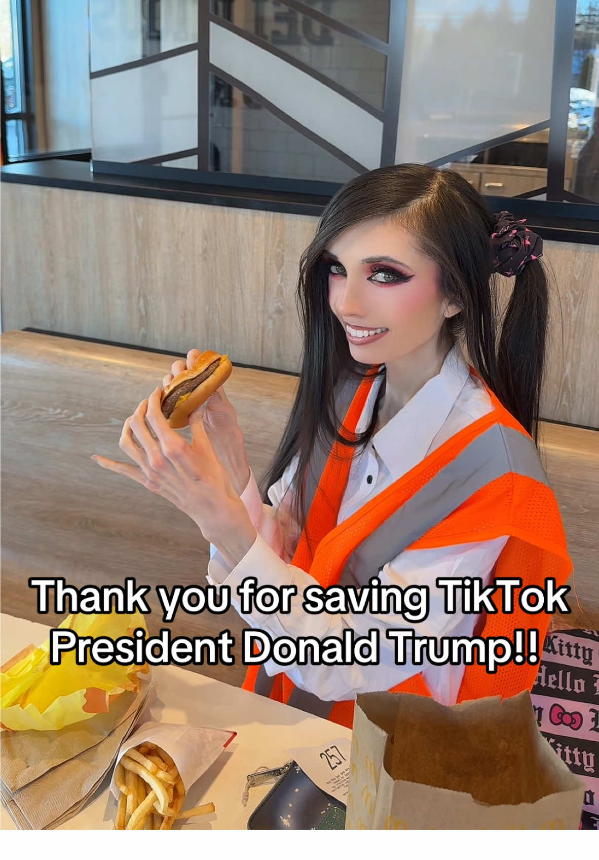 Thank you @President Donald J Trump for saving TikTok!!! 🇺🇸🎉 It means so much to all the creators on here!! 🥹 Celebrating with one of his favorite meals at @McDonald’s today - feeling so grateful and happy!! 🍟🍔 Love you all so much!! ❤️ #tiktokban #savetiktok #mcdonalds #fyp 