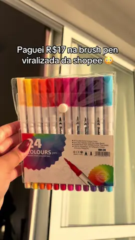 Paguei R$17 na brush pen viralizada da shopee 😳 #brushpen #lettering #caligrafia #resumosbonitos #estudos #materialescolar2025 #voltaasaulas #dicasdepatricinha 