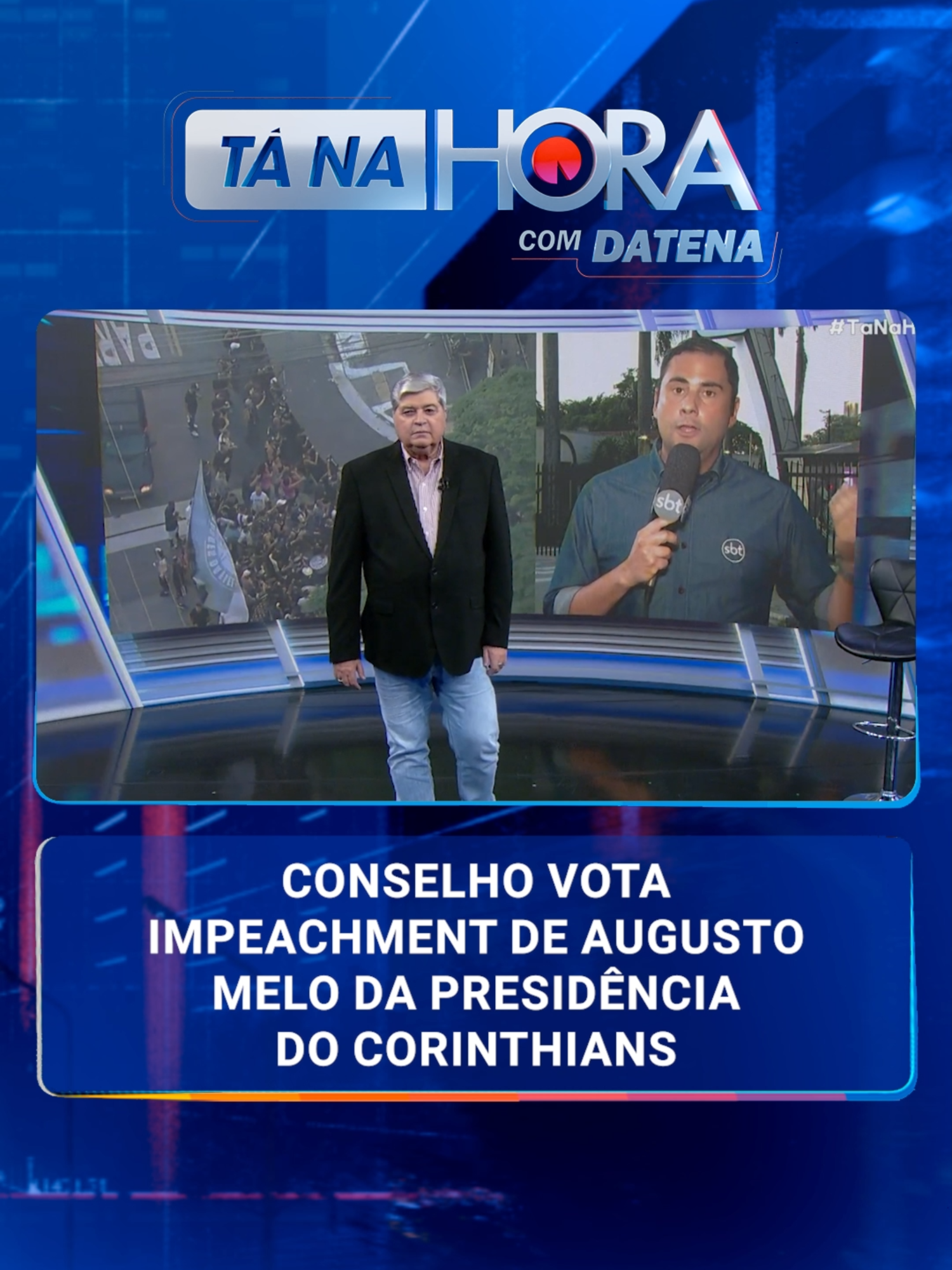 O conselho deliberativo do Corinthians vota, nesta segunda-feira (20), no Parque São Jorge, o impeachment do presidente do clube, Augusto Melo. #sbtnews #tanahora #jornalismosbt #notícias #noticiasdodia #noticiasdehoje #datena #datenanosbt #corinthians #futebol #impeachment #augustomelo #tiktoknotíciasbrasil #tiktoknotícias #fyp