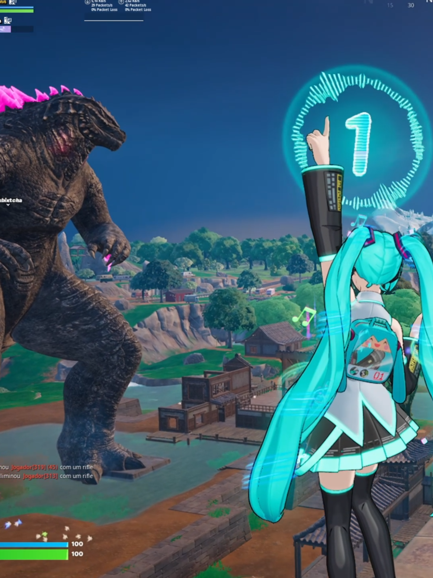 MIKU BEAM x GODZILLA @oc_nubia  #fortnite #hatsunemiku #godzilla