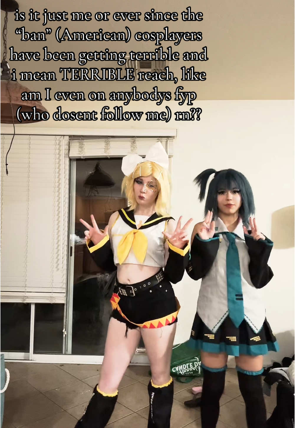 #RIN and #MIKU |💛🩵| Like i used to get 500-800 veiwes ans now im only getting like 150-200??? and My like to veiw ratio isnt how it  should be AT ALL. #stxarscos #fyp #foryou #azcosplayer #fypcosplay #vocaloid #projectsekai #pjsk #vocaloidcosplay #projectsekaicosplay #pjskcosplay #rin #rinkagamine #kagaminerin #rincosplay #rinkagaminecosplay #kagaminerincosplay #miku #hatsunemiku #mikuhatsune #mikucosplay #hatsunemikucosplay #mikuhatsunecosplay #fyp • #typage #foryourpage #foryoupage #foryouoageoffiacal #foryoupage #ypage> #reccomendation #fypage #viral #fyppppppppppppppppp #tiktok #hastags #random #idk #help 