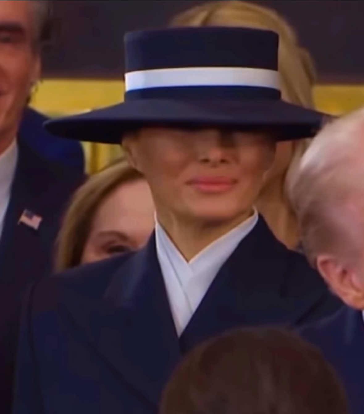 Why did she eat up the inauguration with this outfit today? Not much a fan of her husband.  “Melanija Knavs was born in SR Slovenia—then part of Yugoslavia—where she began working as a fashion model at the age of 16. She changed the spelling of her name to Melania Knauss, and she traveled to Paris and Milan to seek modeling work before meeting Paolo Zampolli, who hired her and sponsored her immigration to the United States in 1996. She continued working as a model in Manhattan, where Zampolli introduced her to the real estate developer Donald Trump in 1998.” #2025inauguration #2025 #melaniatrump #melaniatrumpfashion #melaniatrumpedit #melaniaedit 