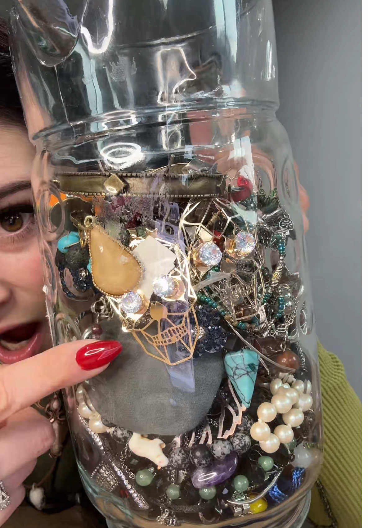 DOING THIS GREAT MYSTERY JEWELRY JAR!! Pt 1 😍 it didn’t have a note or return address so I’m not sure who sent this to me but thank you so much. It is so good.!!! #mysteryjewlerygirl #foryewwww #nails #trendingvideo #fyp #unboxing #supportsmallbusiness #mystery #jewlery #jar #accessories #asmr #alt #handmadejewelry #mysterybox 