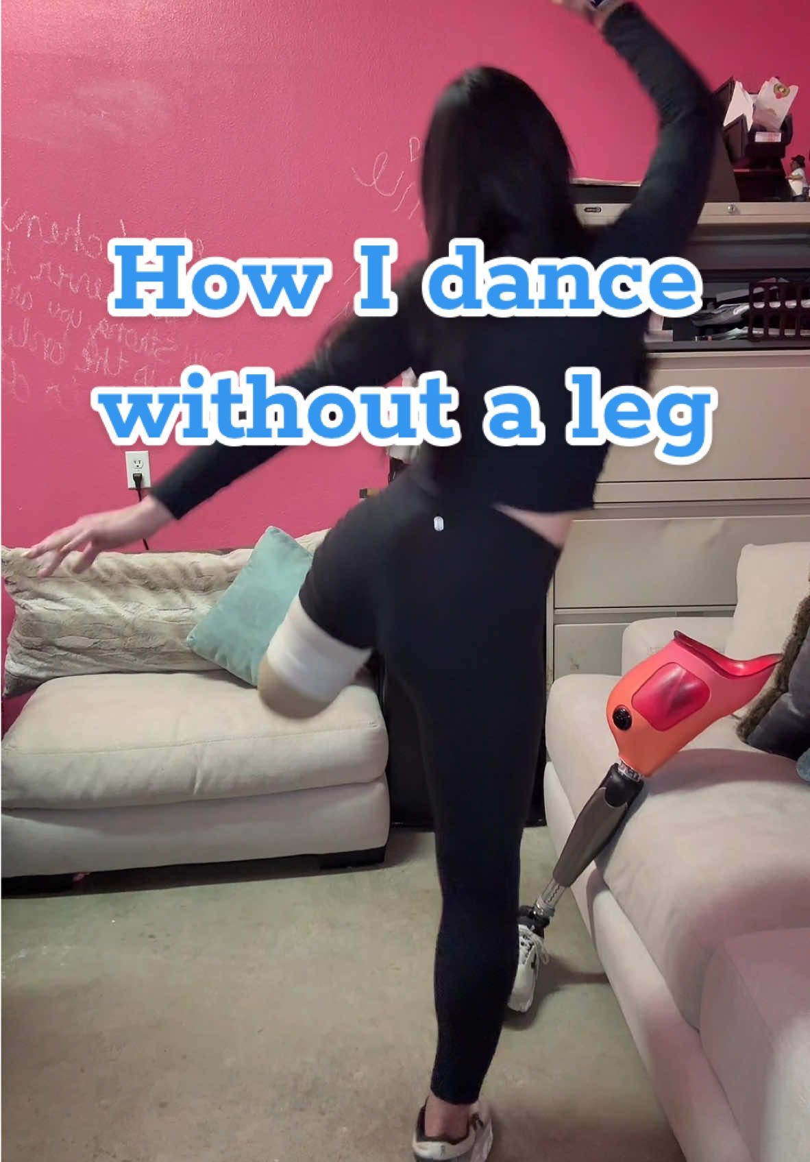 Find a way to have fun. I’ve been a dancer my whole life and I am not going to let having 1 leg stop me from dancing. ♥️ #dance #dancer #amputee #smile #happy #movement #adapt #fun #silly #beautiful #fyp #talent #balance #skills 