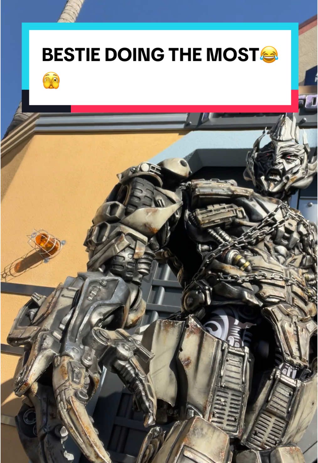 Bestie always doing the most🫣😂@menacemade @Universal Destinations #universalstudioshollywood#universalstudios#hollywood#california#transformers#megatron#themepark#mean#foryou#fyp#fy#besties#bestie#funny#lol#rusty#mad#2025 