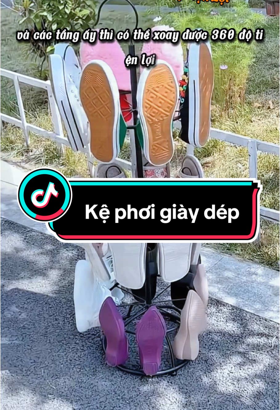 Kệ phơi giày dép 3 tầng xoay 360 độ tiện lợi #kephoigiaydep #dogiadung #dogiadungtienich #xuhuongtiktok #xuhuong2015 #thinhhanh 