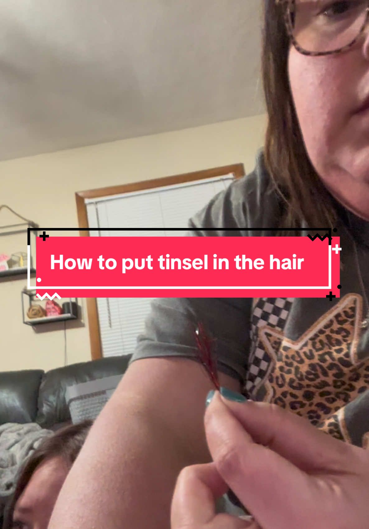 How to apply hair tinsel #hairtinsel #diyhairtensel 