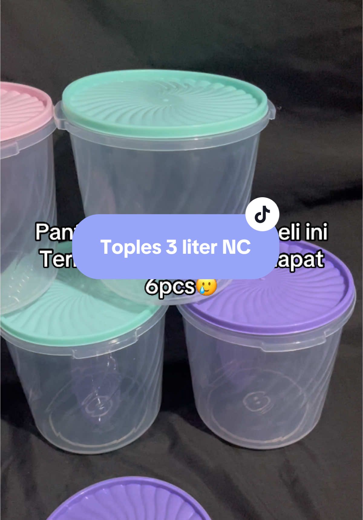 Toples / keler  3liter super murah dan berkualitas dapat 6pcs, ini harus punya sii😍🥰#toples#topleskrupuk#toplesserbaguna#toplescantik#toplesmurah#fyp#toplescemilan#viralvidio 