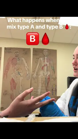 Ever wonder why certain blood types can only receive blood from other certain blood types? Type A and B blood can not mix or coagulation occurs. Notice how there is no movement under the microscope for the samples before they mixed?! 🫣#nursingstudent #bloodtype #medical 
