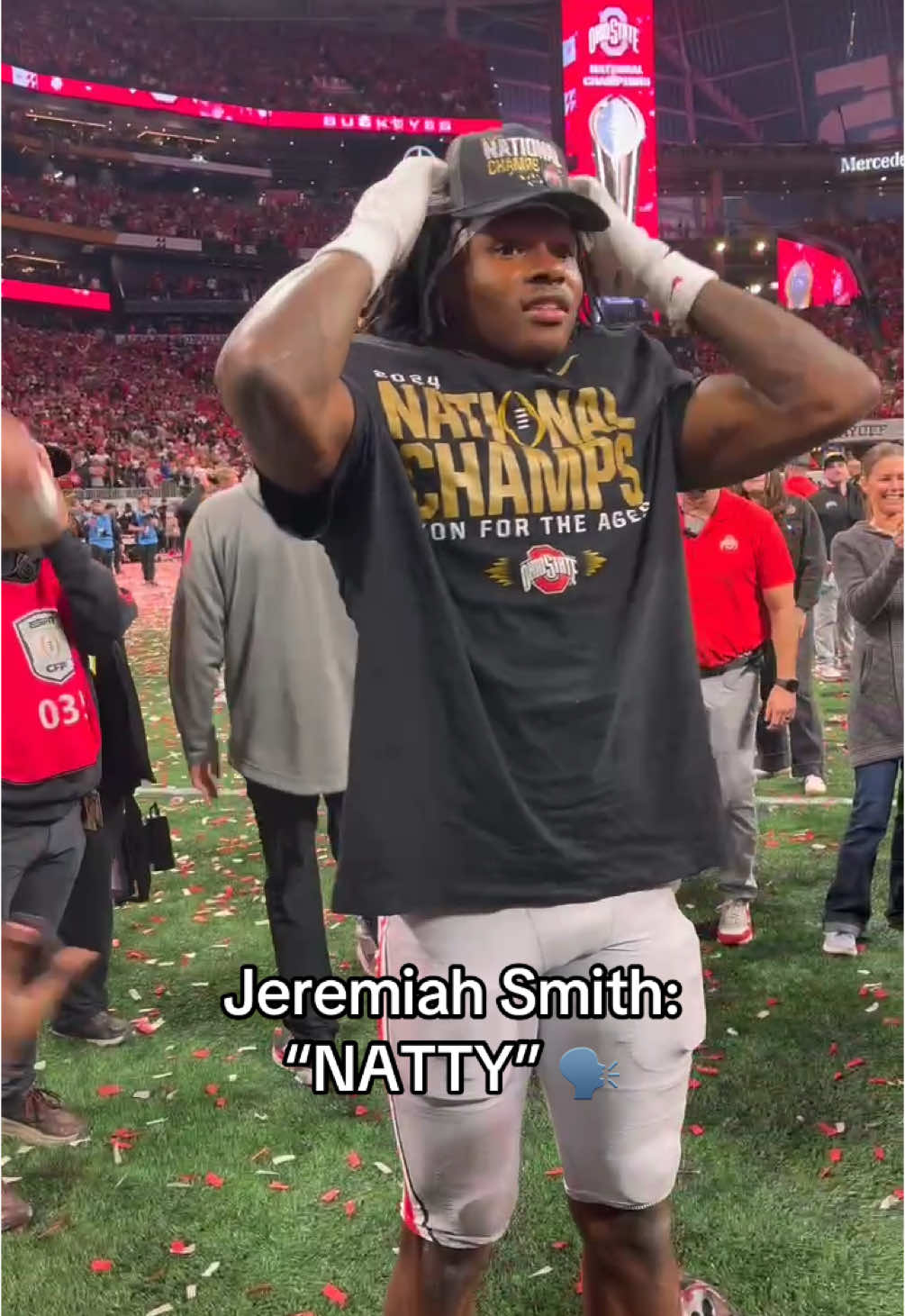 Smith getting his Natty gear 😤🏆 #cfb #CollegeFootball #ohiostate #natty 