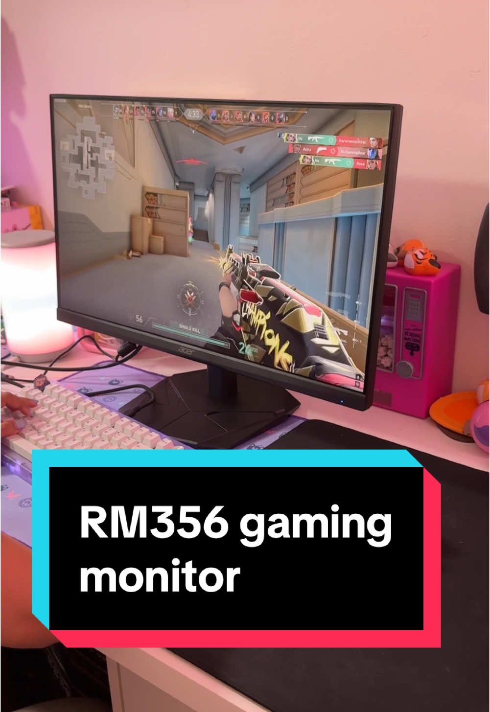 I can’t believe this monitor is only RM356… 23.8 inches with 180hz refresh rate. Crazy. Downside, you can’t adjust it. Would you get it? #kakigaming #GamingSetup 