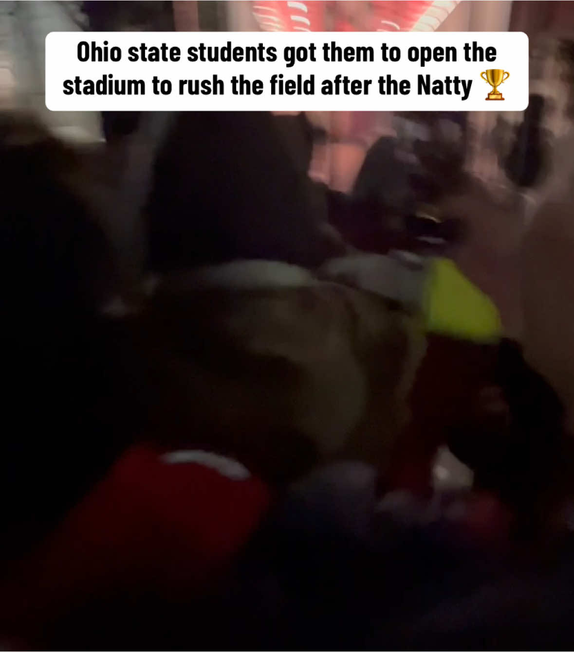 Ohio State students got them to open the stadium to rush the field after the Natty 🏆 @BarstoolOhioState (via:maxshafran/ig) 