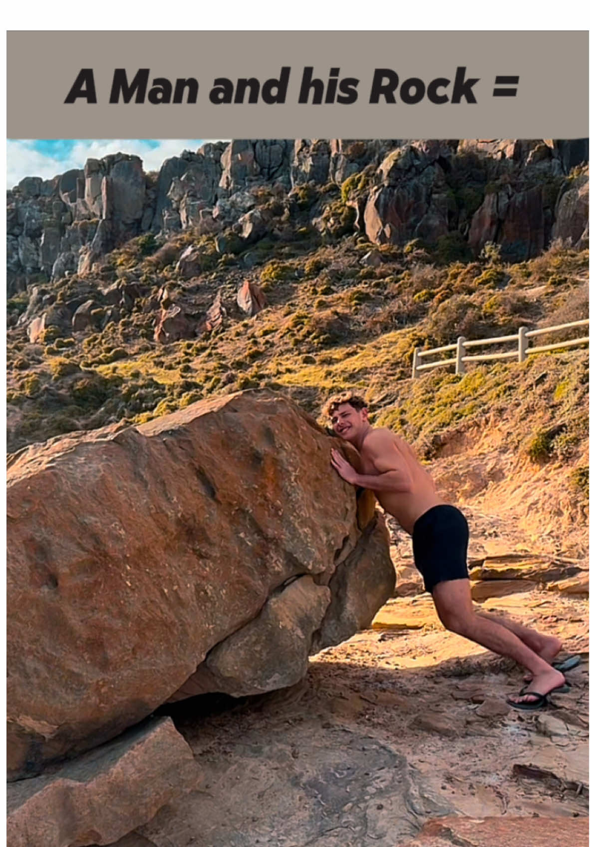 South African rocks are heavier than others • • #southafrica #capetown #southafricatiktok #africa #southafricatiktok🇿🇦 #rock #cliff #man #views #boulder #men #travel #funnytiktok #fyp 