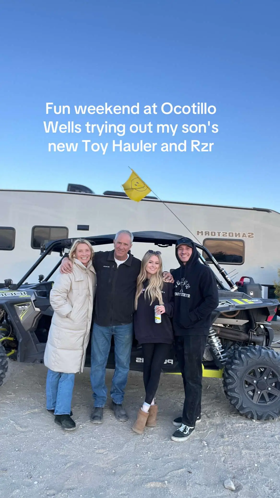 First weekend in Ocotillo Wells - my son got a toy hauler and a Rzr. Windy but so nice to be out in nature! We really had a great time! #ocotillowells #familytime #deserttrip 