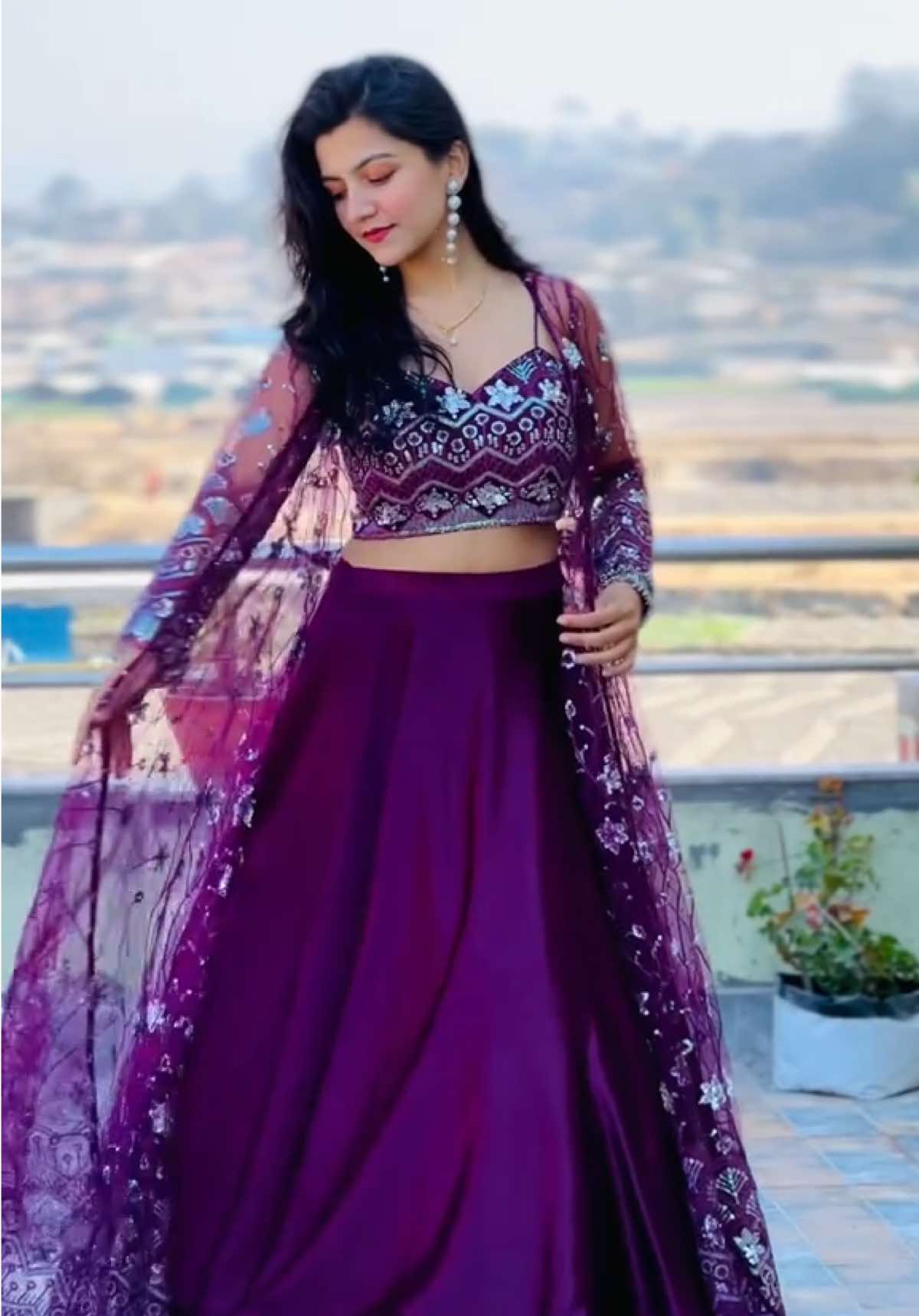 Lehenga with outer available in different colors. DM for more information. #fyp #newfabric #outerlehenga #MDboutique #bride #bridesmaid #bride #trending