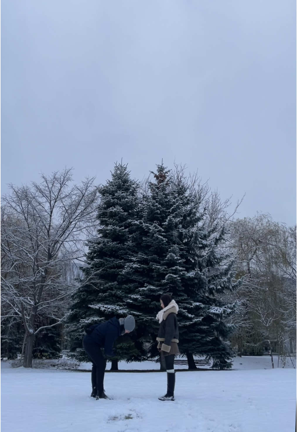 forced him to do this with me at 4 diff locations, and he graciously obliged 🤭😚🌲🌨 #sapporo #hokkaido #japanwinter #wintertravel #coupledance #fyp #christmas 