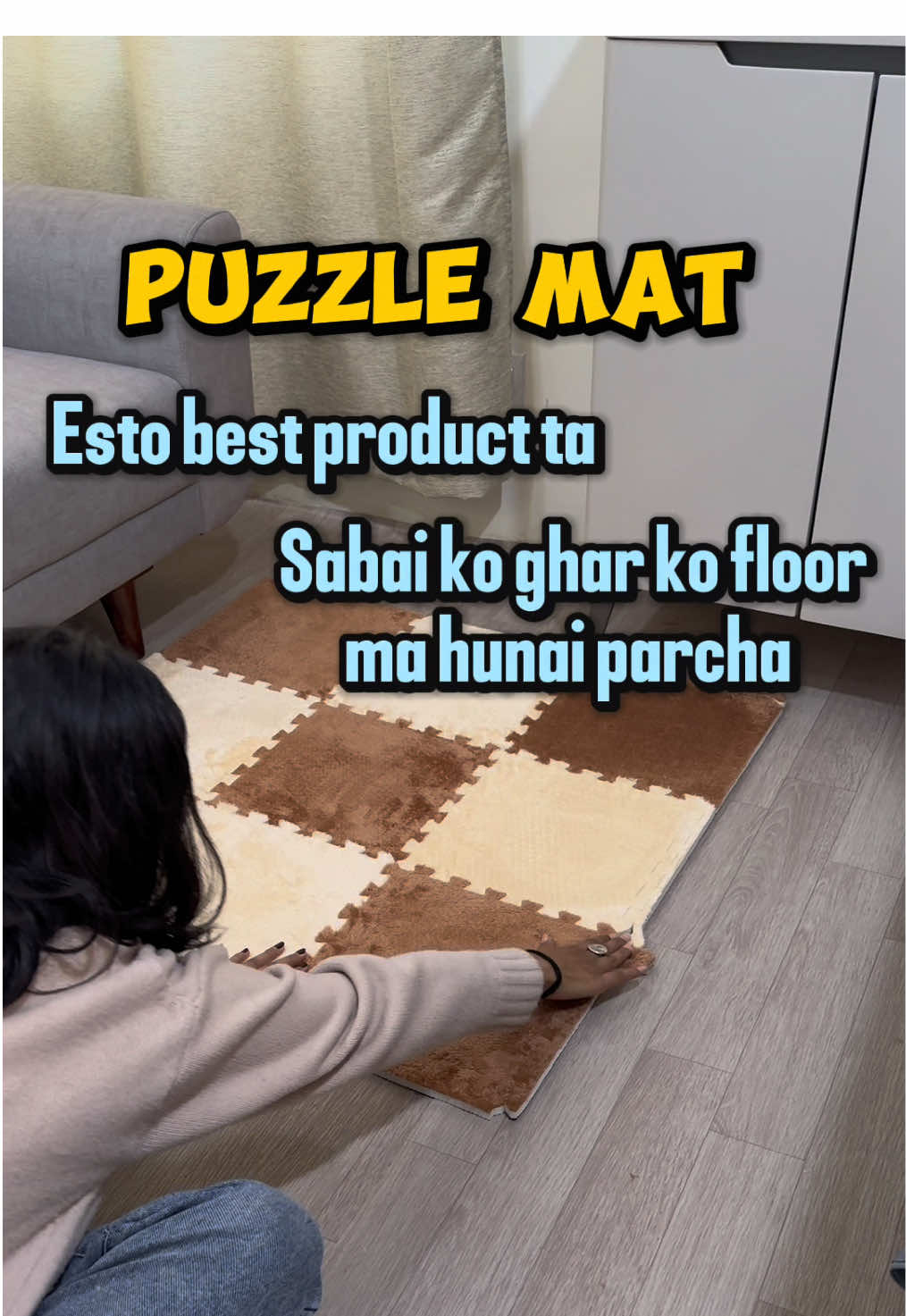 Puzzle mat 🤎 #HomeLuxury #SmartLiving #HomeUpgrade #betterhomenepal #fyp 