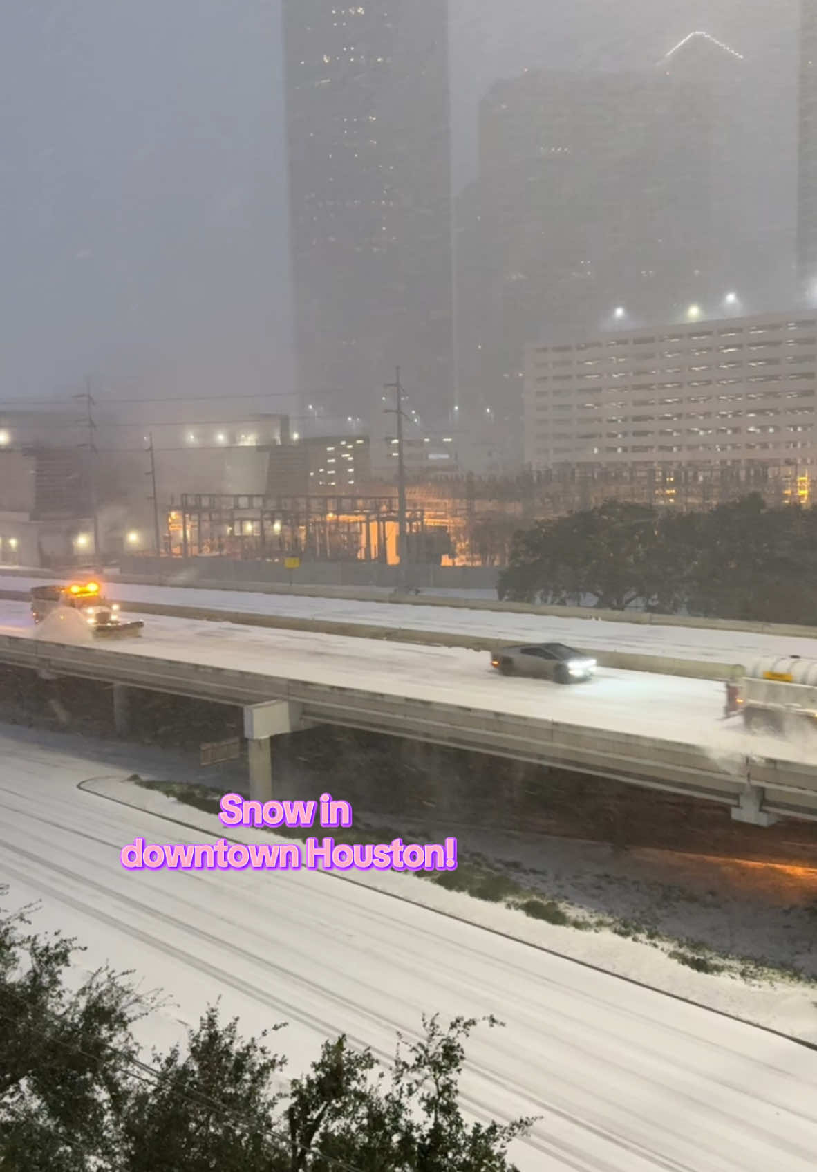 Snow plows in Texas!!! I love the snow ❄️ #texassnow #2025 #snow #houstontexas 