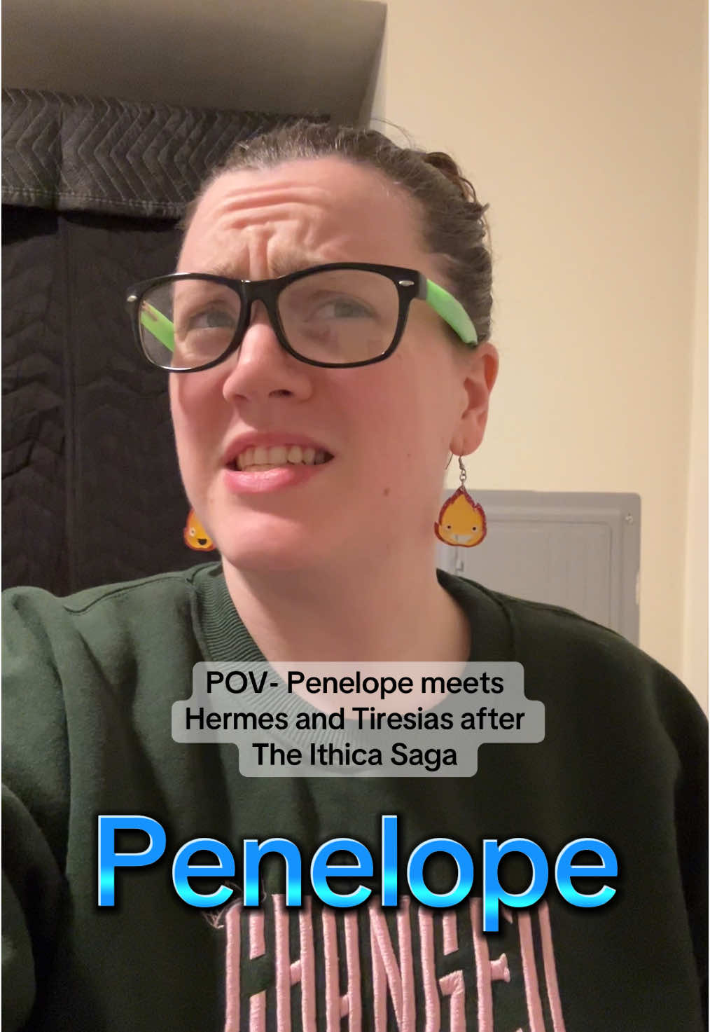 Penelope meets Hermes and Tiresias 🤣 #epicthemusical #epic #odysseus #penelope #hermes #tiresias #theodyssey #reaction #fyp 