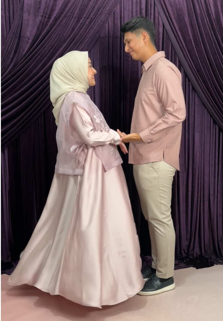 Like a princess wearing Eloise Pale Mauve Dress 🥰 #hijabchic #outfitideas #newcollection #hijabchicxtiqasya #dress #couple 