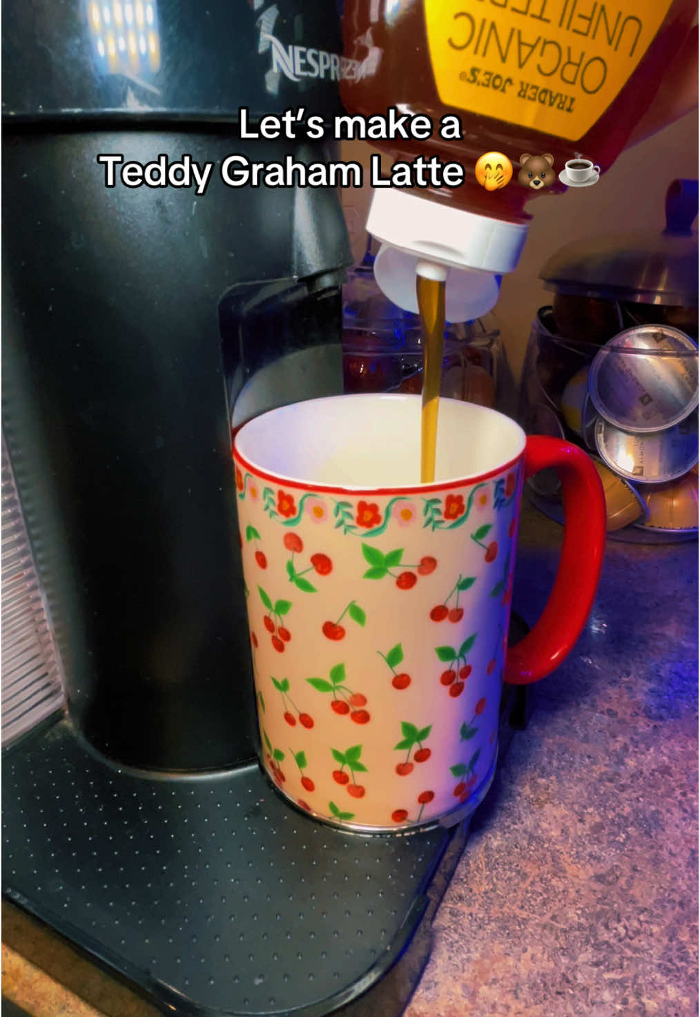 Had to try the viral Teddy Graham latte today 🤭🐻 a little too sweet for me, probably will do half of the brown sugar and honey that it calls for next time @Nespresso @Nespresso USA  • • • #coffee #coffeetiktok #coffeetok #coffeetime #nespresso #coffeelover 