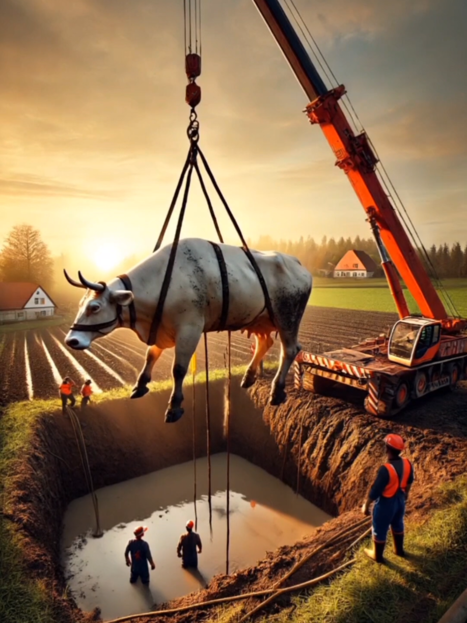 A Cow fell into a Well #ai #animals 