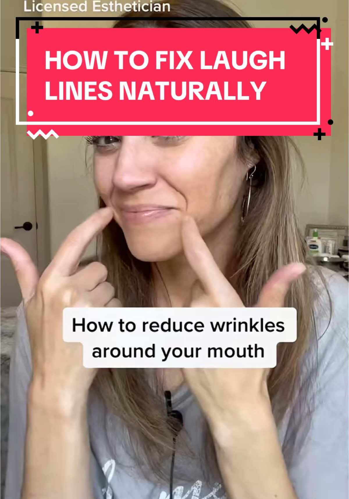 Fix your laugh lines naturally with facial exercise! #wrinkles #antiaging #womenover40 #beautyhacks #beautytips 