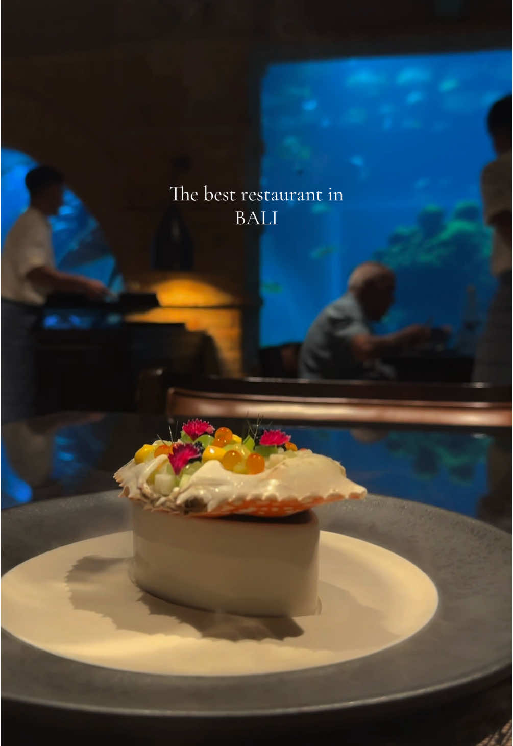 Must visit restaurant in Bali. Every dish was 10/10. #bali #balirestaurant #balifood #balifoodies #balifoodguide #thingstodoinbali #underwaterrestaurant #baliindonesia 